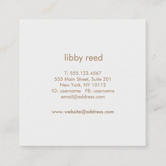 可愛い水彩花模様ママ呼び出しカード コーリングカード (裏面)