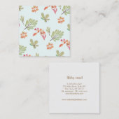 可愛い水彩花模様ママ呼び出しカード コーリングカード (正面/裏面)