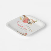 可愛い水彩野生のワンスロスベビーシャワー ペーパープレート (傾斜あり)