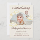 可愛い水彩雲の写真の採用 案内状 (正面)