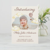 可愛い水彩雲の写真の採用 案内状 (スタンド正面)