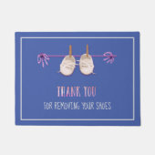 可愛い水彩靴を脱いでくれてありがとう ドアマット (正面)