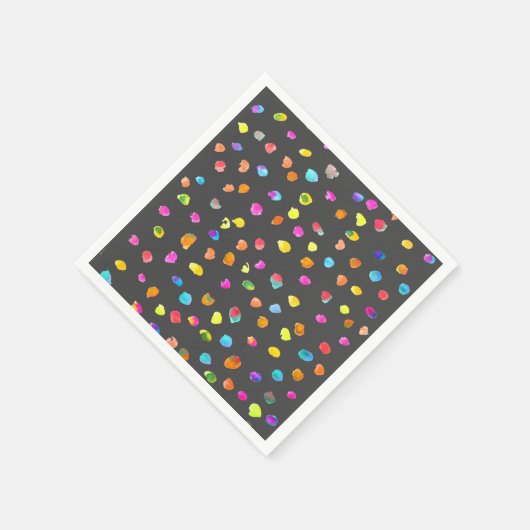 可愛い水玉模様カラフルお洒落点 スタンダードカクテルナプキン (角)