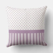 可愛い水玉模様ガーリーバウストライプラベンダーの名前 クッション (裏面)