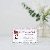 可愛い水玉模様掃除メイド掃除サービス 名刺 (スタンド正面)