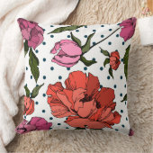 可愛い水玉模様背景彫刻フローラ クッション (ブランケット)