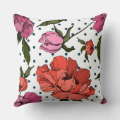 可愛い水玉模様背景彫刻フローラ クッション (裏面)