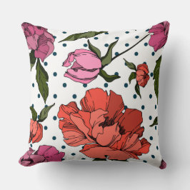 可愛い水玉模様背景彫刻フローラ クッション