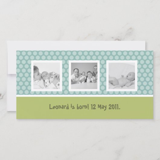 可愛い水玉模様 案内状 (正面)