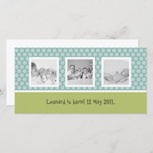 可愛い水玉模様 案内状 (正面/裏面)