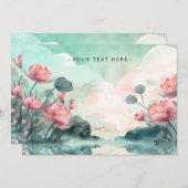 可愛い水縁ど色パーソナライズされたノートカード サンキューカード (正面/裏面)