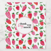 可愛い水色のイチゴのパタ感謝していーン ワインラベル (シングルラベル)