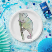 可愛い水色のカメレオン ペーパープレート (パーティー)