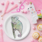 可愛い水色のカメレオン ペーパープレート (パーティー)