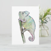可愛い水色のカメレオン 招待状 (スタンド正面)