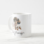 可愛い水色のダックスフント強い書道 コーヒーマグカップ (正面左)