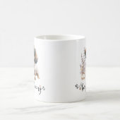 可愛い水色のダックスフント強い書道 コーヒーマグカップ (中央)