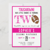 可愛い水色のルーキーサッカーガール2nd誕生日 招待状 (正面)