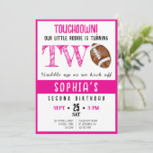 可愛い水色のルーキーサッカーガール2nd誕生日 招待状 (スタンド正面)