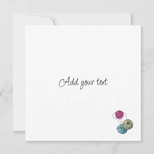 可愛い水色の子猫とヤーン名前をカスタムするカード (裏面)