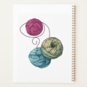 可愛い水色の子猫と糸名前をカスタムする プランナー手帳 (裏面)