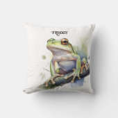 可愛い水色の木のカエルカスタム、 クッション (正面)