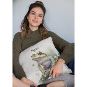 可愛い水色の木のカエルカスタム、 クッション