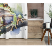 可愛い水色の木のカエルカスタム、 シャワーカーテン