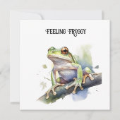 可愛い水色の木のカエルカスタム、 シーズンカード (正面)