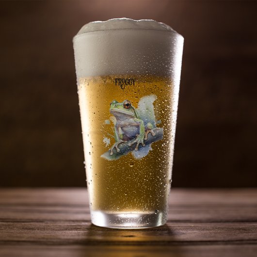 可愛い水色の木のカエルカスタム、 タンブラーグラス