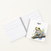 可愛い水色の木のカエルカスタム、 ノートブック (内部)