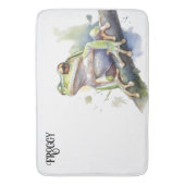 可愛い水色の木のカエルカスタム、 バスマット (正面縦)