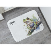 可愛い水色の木のカエルカスタム、 バスマット