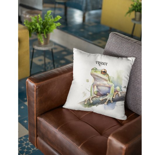 可愛い水色の木のカエルカスタム、 フリースブランケット