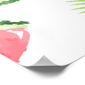 可愛い水色の茶とシームレスな熱帯パターン ポスター (角)