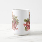 可愛い水色ふわふわのクリスマスキタン コーヒーマグカップ (中央)