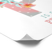 可愛い水色アルファベット名Pドッグポスター ポスター (角)