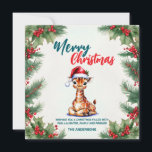可愛い水色キリンSanta Merry Christmas シーズンカード<br><div class="desc">可愛い水色キリンSantaメリークリスマスツリー</div>