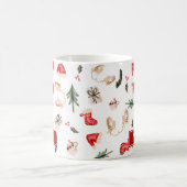 可愛い水色クリスマスイラストレーション模様 コーヒーマグカップ (中央)