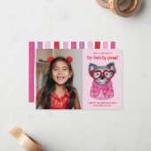 可愛い水色コアラ子供フォトバレンタインカード ノートカード (正面/裏面インサイチュ)