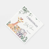 可愛い水色サファリ動物のベビーシャワー スタンダードランチョンナプキン (角)