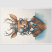 可愛い水色スチームパンクトナカイD7デコペ 薄葉紙 (正面)