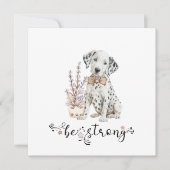 可愛い水色ダルマチアン強い書道 招待状 (正面)