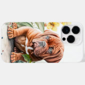 可愛い水色ドグドゥボルドーパピードッグ Case-Mate iPhoneケース (裏面 (横))