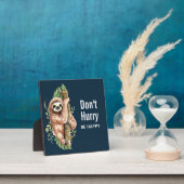 可愛い水色ナマケモノ急いでいない幸せ フォトプラーク (インサイチュ)