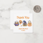 可愛い水色ハロウィーンの赤ちゃん感謝していシャワーあなた ノートカード (正面/裏面インサイチュ)