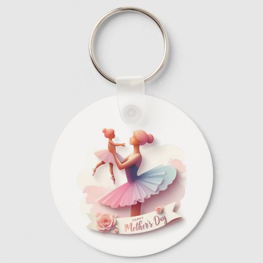 可愛い水色バレリーナマシルエットキーチェーン キーホルダー (正面)