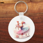 可愛い水色バレリーナマシルエットキーチェーン キーホルダー (正面)