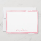 可愛い水色ピンクに注目かわいらしし淡い色のて サンキューカード (正面)