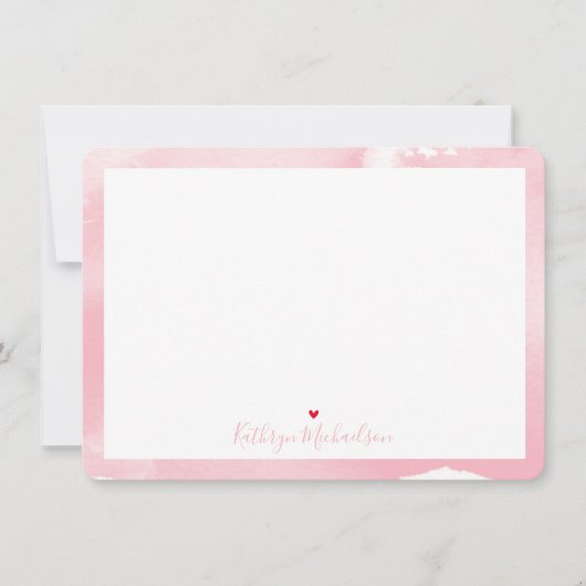 可愛い水色ピンクに注目かわいらしし淡い色のて サンキューカード (正面)